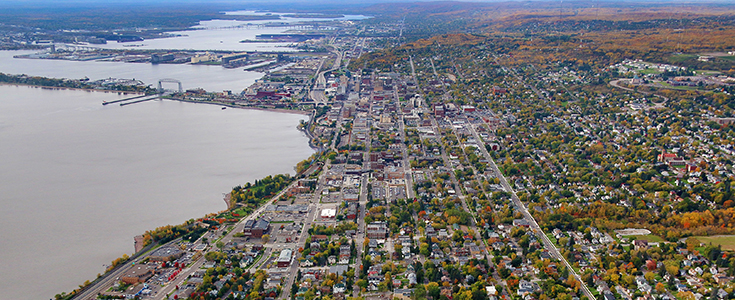 Aerial view of the City of Duluth